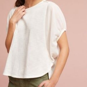 Anthropologie eri + ali ivory Briony top small